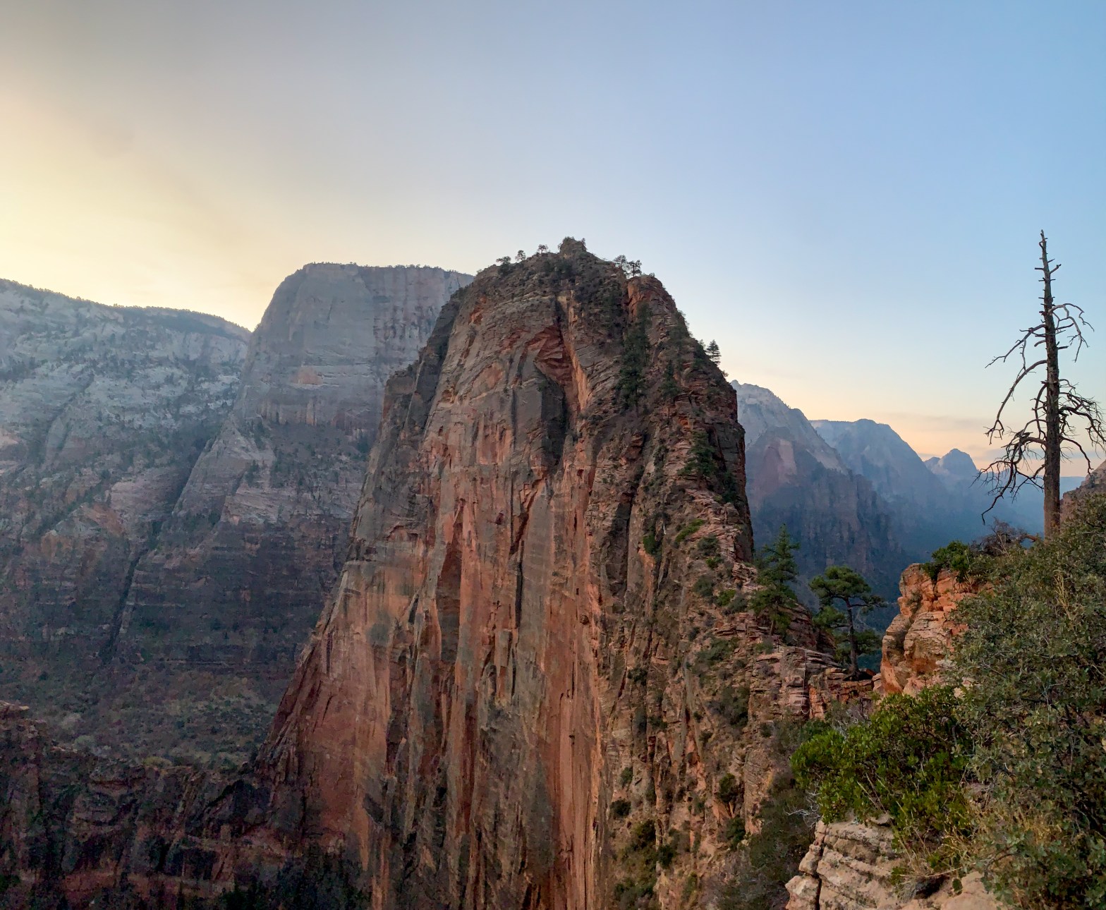 View of Angel's Landing at Dawn