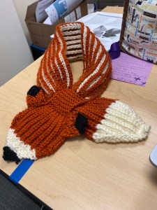  completed fox scarf minus the eyes