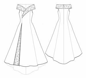 drawing of the dress pattern